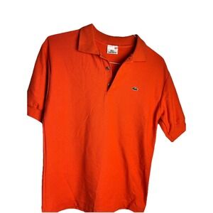 Lacoste Mens Sz Medium Orange Polo Short Sleeve Shirt Classic Fit